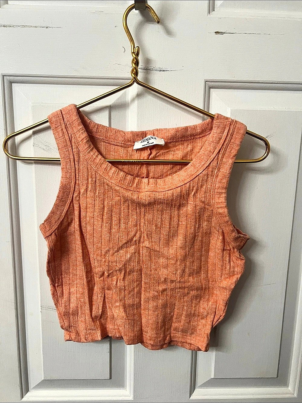 ZENANA Ribbed Tank Top in Orange Size Medium Like New